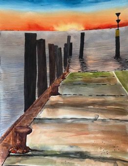 Butjadingen: „Dem Himmel so nahe“ – Aquarelle von Peter Bock im Atrium in Burhave