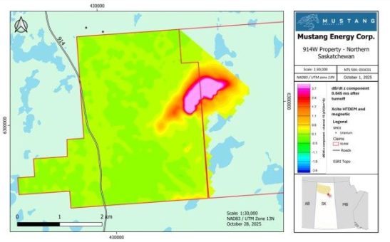 Mustang Energy Corp. meldet Ergebnisse der TDEM-Untersuchung über dem Konzessionsgebiet 914W