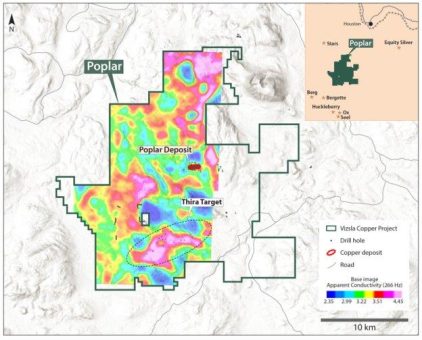 Vizsla Copper erweitert starke Kupfer-in-Boden-Anomalie 3 km östlich von der Entdeckung Thira auf dem Projekt Poplar