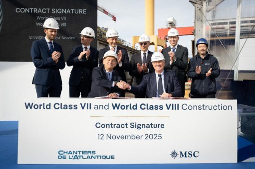 MSC Cruises verkündet bei Feierlichkeiten auf der Werft von Chantiers de l’Atlantique die Bestellung von zwei weiteren Schiffen der World Class