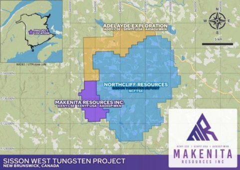 Makenita Resources vereinbart Option auf den Erwerb des „Sisson West Tungsten Project“ in New Brunswick sowie des „NTX Rare Earth Project“ in Quebec