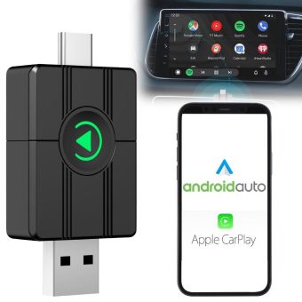 Creasono Wireless Adapter für Apple CarPlay und Android Auto, mit 2,4 & 5 Ghz