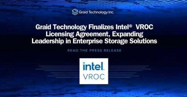 Graid Technology bringt Intel® VROC-Lizenzvereinbarung zum Abschluss und baut seine Führungsrolle auf dem Gebiet der Unternehmensspeicherlösungen weiter aus