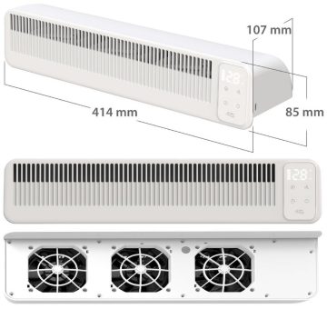 Sichler Haushaltsgeräte Automatischer Heizkörper-Akku-Ventilator, 3-stufig, 41 cm, USB