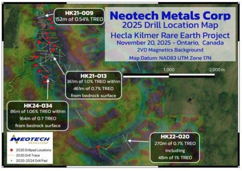 Neotech Metals Corp schließt Ressourcendefinitionsbohrkampagne auf Hecla-Kilmer ab
