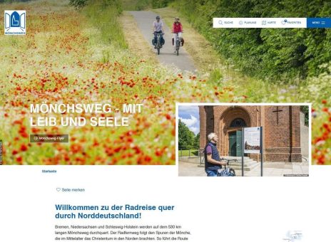 Neue Webseite für den Radfernweg Mönchsweg