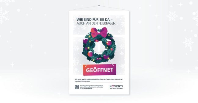 NOVENTI startet Weihnachtskampagne 2025: „Vor-Ort-Apotheken sind für Sie da – auch an Feiertagen“