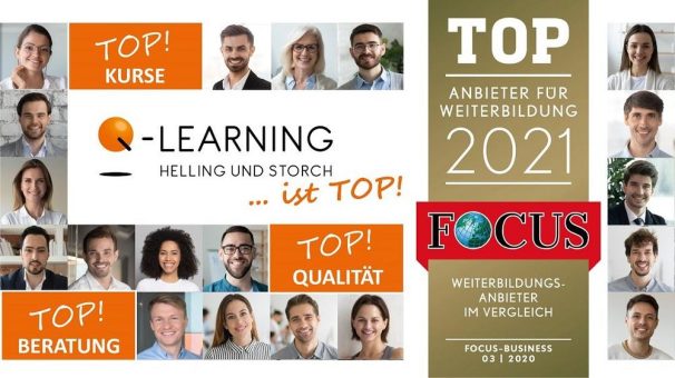 FOCUS-Auszeichnung „Top-Anbieter Weiterbildung 2021“ für Q-LEARNING