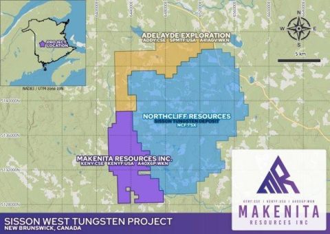 Makenita Resources kann seinen Grundbesitz auf dem Wolframprojekt Sisson West in New Brunswick, Kanada mehr als verdoppeln