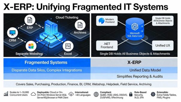 X-ERP: Alle Unternehmensdaten in einer einzigen SQL-Datenbank