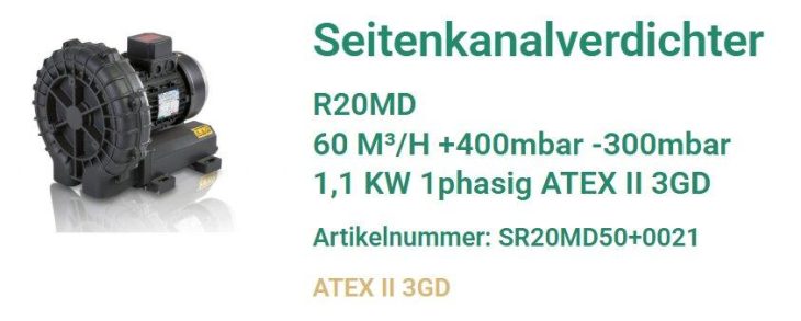 Effiziente Gasförderung für Biogasfackeln – Seitenkanalverdichter R20MD