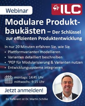 Neues ILC-Webinar: „Modulare Produktbaukästen – der Schlüssel zur effizienten Produktentwicklung“