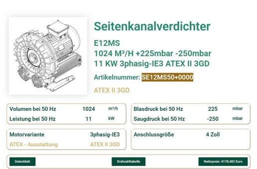FPZ Seitenkanalverdichter e12MS – Leistungsstark für industrielle Trocknung