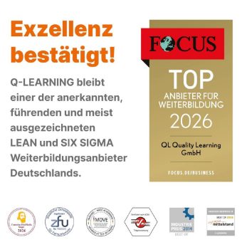 Q-LEARNING erneut als „Top-Anbieter für Weiterbildung 2026“ ausgezeichnet – Fokus auf LEAN und SIX SIGMA