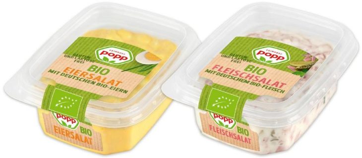 Neues grünes Design für Bio-Feinkostsalate von Popp