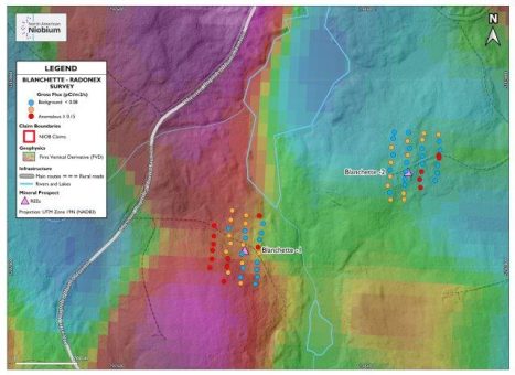 North American Niobium and Critical Minerals Corp. gibt positive vorläufige Ergebnisse einer Bodenluft-Radonuntersuchung bei Blanchette und Bardy bekannt; Phase 2 mit raschem manuellem Folge-Festgesteinsbohrprogramm geplant