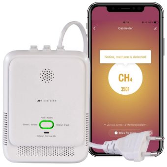 VisorTech Smarter Multi-Gasmelder für haushaltsübliche Gase, WLAN & App, 85db