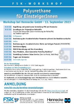 Jetzt anmelden: Zweiter FSK-Workshop Polyurethane für EinsteigerInnen