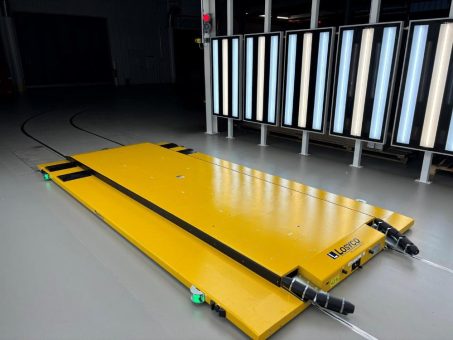 Smartes, kurvengängiges Schienensystem für schwere Lasten