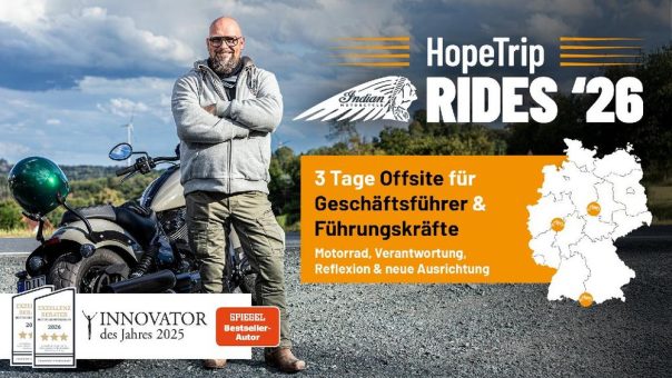 HopeTrip-Rides 2026: Motorrad-Offsite für Geschäftsführer und Führungskräfte