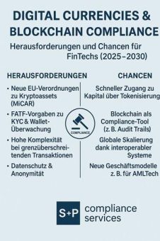 Digital Currencies & Blockchain Compliance: Herausforderungen und Chancen für FinTechs (2025–2030)