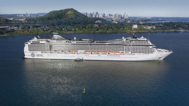 Die MSC Magnifica durchquerte während der World Cruise 2026 den Panamakanal