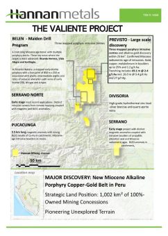 Hannan gibt aktuellen Stand der ersten Bohrungen auf Back-Arc-Porphyr- und epithermalen Zielen in Peru bekannt