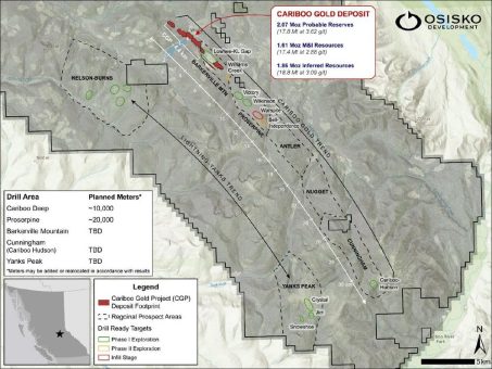 Osisko Development startet voll finanzierte 70.000-Meter-Explorationsbohrkampagne mit dem ziel neuer Entdeckungen im Cariboo-Gold-Projekt