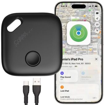 Callstel Akku-Gegenstandsfinder SGF-60 für App „Wo ist?“ von Apple, USB-C-Ladefunktion