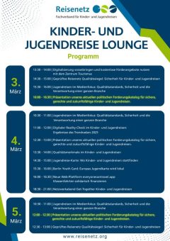 Programm Kinder- und Jugendreise-Lounge