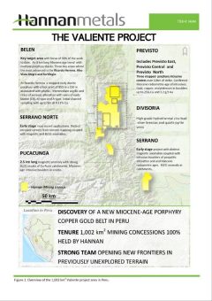 Hannan entdeckt 2,4 km Lange geophysikalische IP-Anomalie auf dem Vista Alegre Epithermal Prospekt in Valiente, Peru