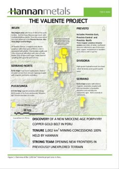 Hannan Metals beprobt 126 Meter mit 0,22 % Kupfer aus Previsto Central in Peru