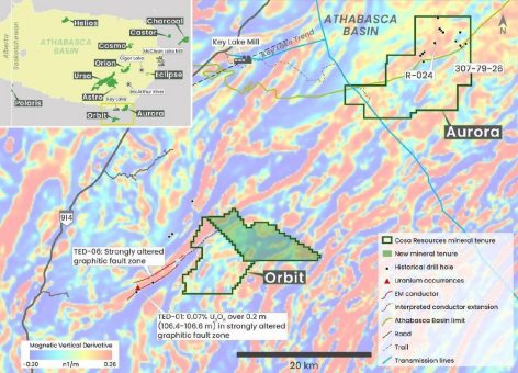 Cosa Resources schließt eine Vereinbarung zur Erweiterung des zu 100 % im Besitz befindlichen Orbit-Uranprojekts im Athabasca-Becken, Saskatchewan