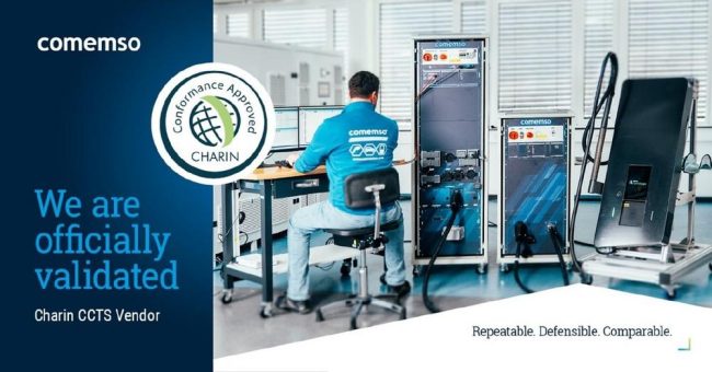 CharIN bestätigt comemso EVCA als validiertes Conformance-Testsystem für DC-Ladesysteme und Interoperabilität