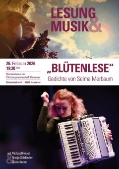 „Blütenlese“: Lesung und Musik mit Gedichten von Selma Merbaum