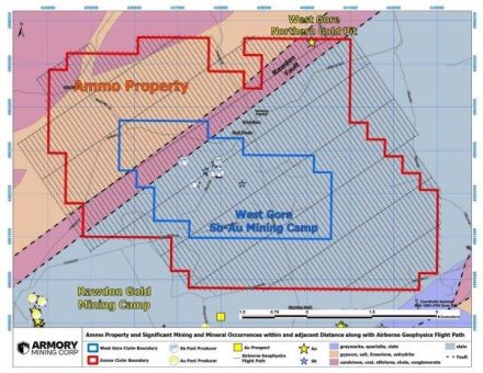 Armory Mining wird eine Reihe von luftgestützten geophysikalischen Untersuchungen auf dem Gold-Antimon-Projekt Ammo durchführen