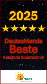 Beste Solartechnik von iKratos – von „Deutschlands Beste“