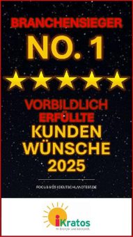 iKratos GmbH überzeugt mit „vorbildlich erfüllten Kundenwünschen“