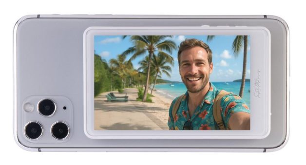 Callstel Selfie-IPS-Vorschau-Display, 3,97″, magnetisch, für iOS/Android, Akku