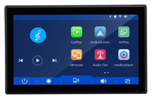 Lescars IPS-HD-Touchscreen CAS-5065, 7″/17,8 cm, für Apple CarPlay & Android Auto, 360°