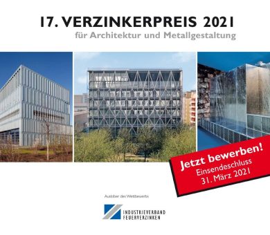 Verzinkerpreis für Architektur und Metallgestaltung – Countdown läuft