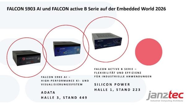 Janz Tec AG präsentiert FALCON S903 AI und FALCON active B Serie auf der Embedded World 2026
