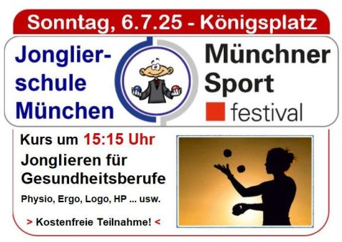 GRATIS-Jonglierworkshop für Gesundheitsberufe am 6. Juli 2025 beim Münchner Sportfestival