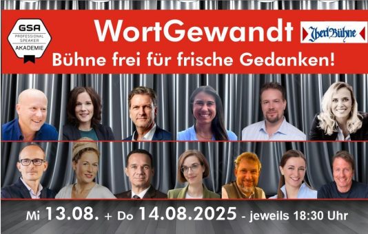 WortGewandt – Bühne frei für frische Gedanken! am 13. und 14. August auf der Iberl Bühne in München