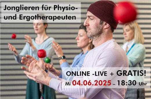 Heute Abend 18:30 Uhr LIVE, ONLINE + GRATIS: Jonglieren für Gesundheitsberufe