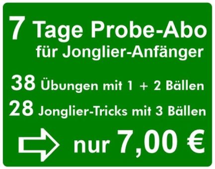 Die Online-Akademie Jonglieren bietet ab sofort das 7-Euro-Ticket an, für 7 Tage Online-Vollzugriff