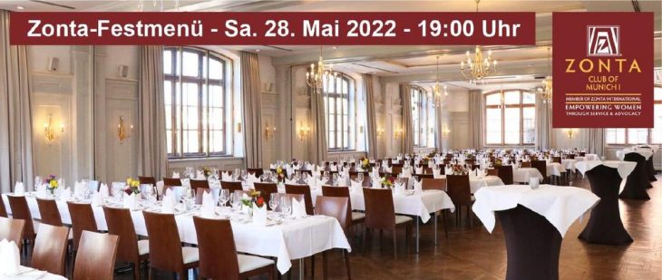 3-Gänge-Festmenü am Samstag, 28. Mai ab 19 Uhr im Pschorr (Viktualienmarkt) zur Unterstützung von Frauen und Mädchen in Beruf und Gesellschaft