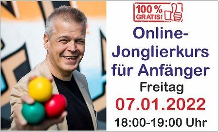 Jonglieren lernen – ONLINE – LIVE – KOSTENFREI – mit Deutschlands erfolgreichstem Jongliertrainer