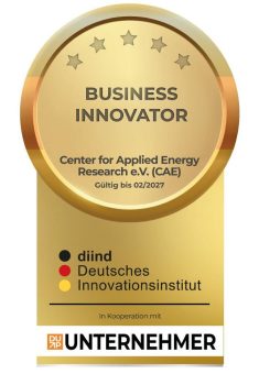 Zukunftsweisende Unternehmungsführung: Center for Applied Energy Research e.V. als „Business Innovator“ ausgezeichnet.
