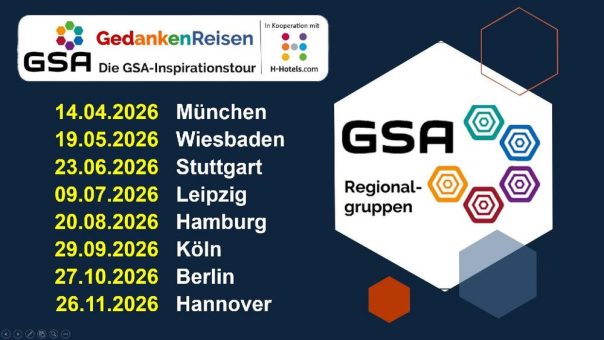 GSA-Inspirationstour 2026: Kompakt. Inspirierend. Geschäftswirksam.